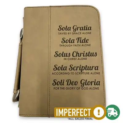 Imperfection: Small, Light Brown, The Five Solas Bible Cover
