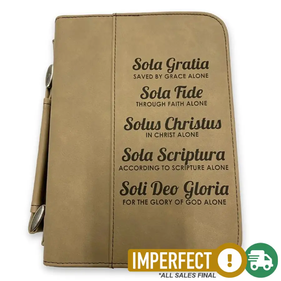 Imperfection: Small, Light Brown, The Five Solas Bible Cover