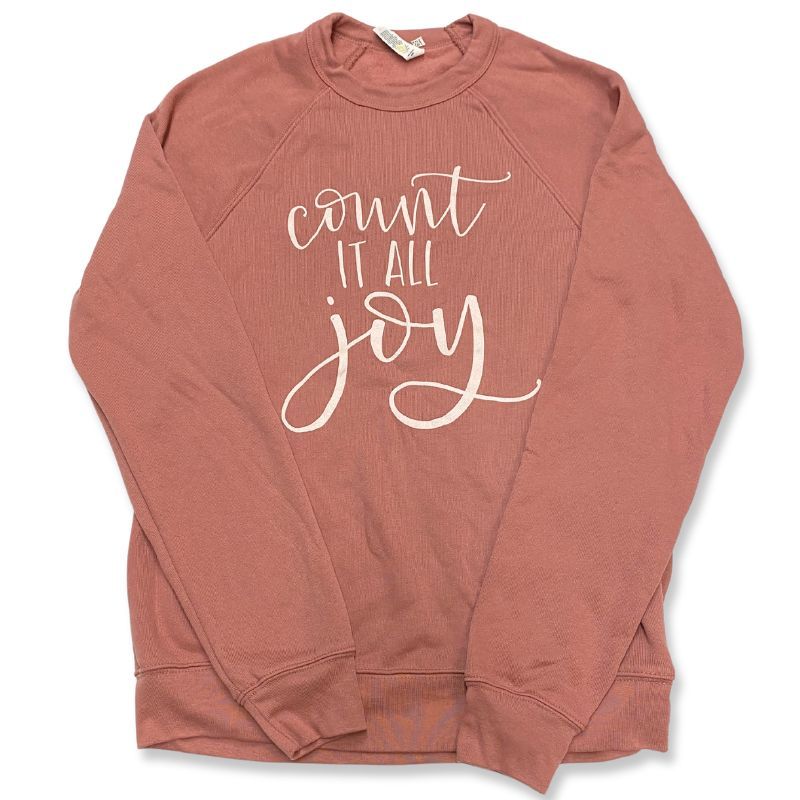Imperfection, S, Mauve, Count It All Joy Ladies Sponge Sweatshirt