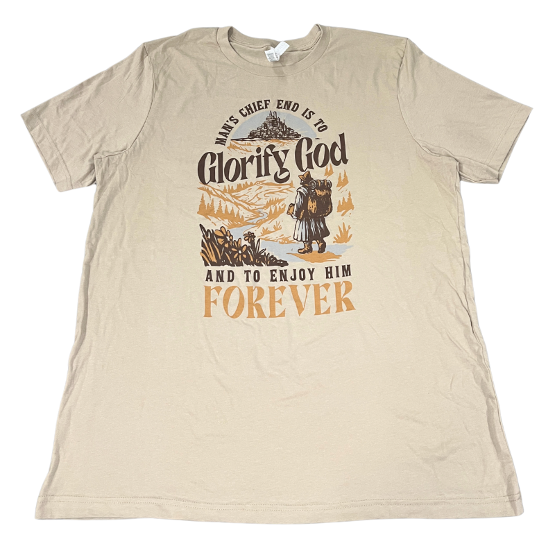 Imperfection: XL, Heather Tan, Glorify God and Enjoy Him Tee