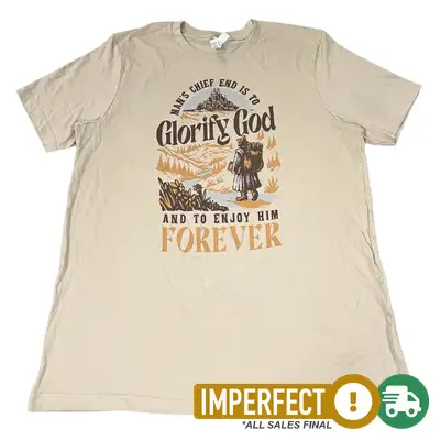 Imperfection: XL, Heather Tan, Glorify God and Enjoy Him Tee