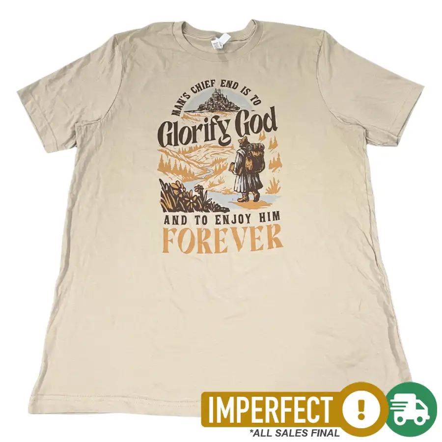 Imperfection: XL, Heather Tan, Glorify God and Enjoy Him Tee