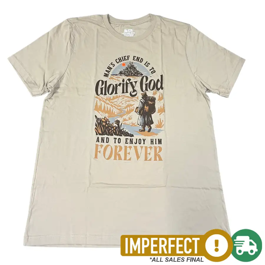 Imperfection: XL, Heather Tan, Glorify God and Enjoy Him Tee