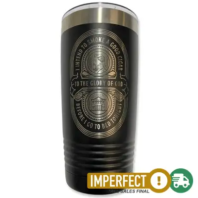Imperfection, Black, Charles Spurgeon Cigar Quote 20oz Insulated Tumbler Insulated Tumbler 20oz