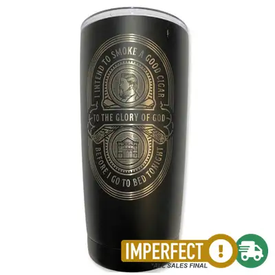 Imperfection, Black, Charles Spurgeon Cigar Quote 20oz Insulated Tumbler Smooth Double Engraved