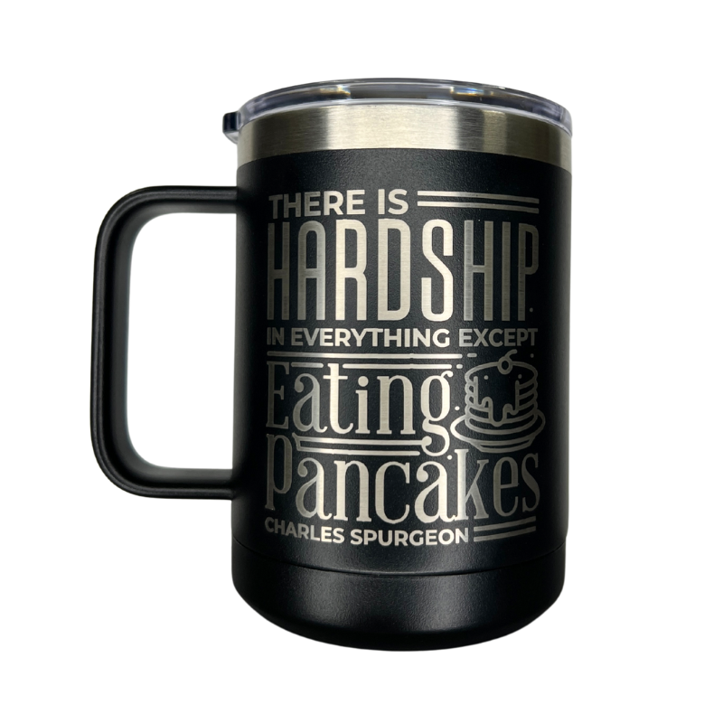 Imperfection: Black, Eating Pancakes Insulated Tumbler 15oz
