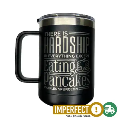 Imperfection: Black, Eating Pancakes Insulated Tumbler 15oz