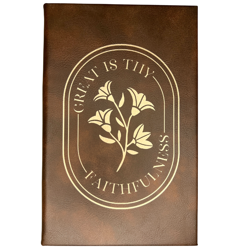 Imperfection: Rustic Gold, Great Is Thy Faithfulness Hardcover Leatherette Journal