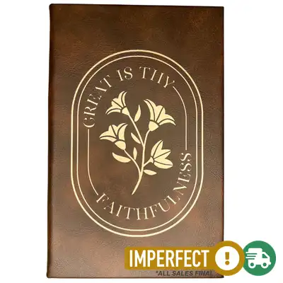 Imperfection: Rustic Gold, Great Is Thy Faithfulness Hardcover Leatherette Journal