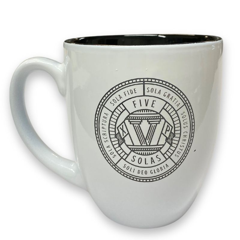 Imperfection, White, Five Solas Badge Bistro Mug