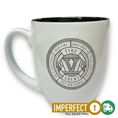 Imperfection, White, Five Solas Badge Bistro Mug
