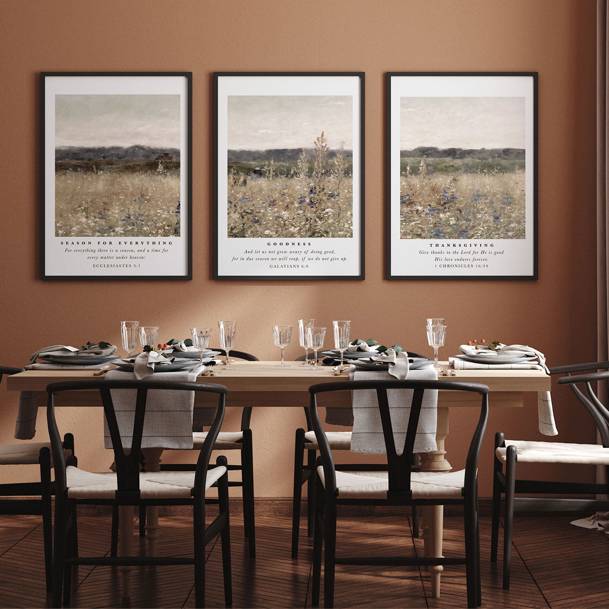 Autumn Field Art Prints (3 Set)