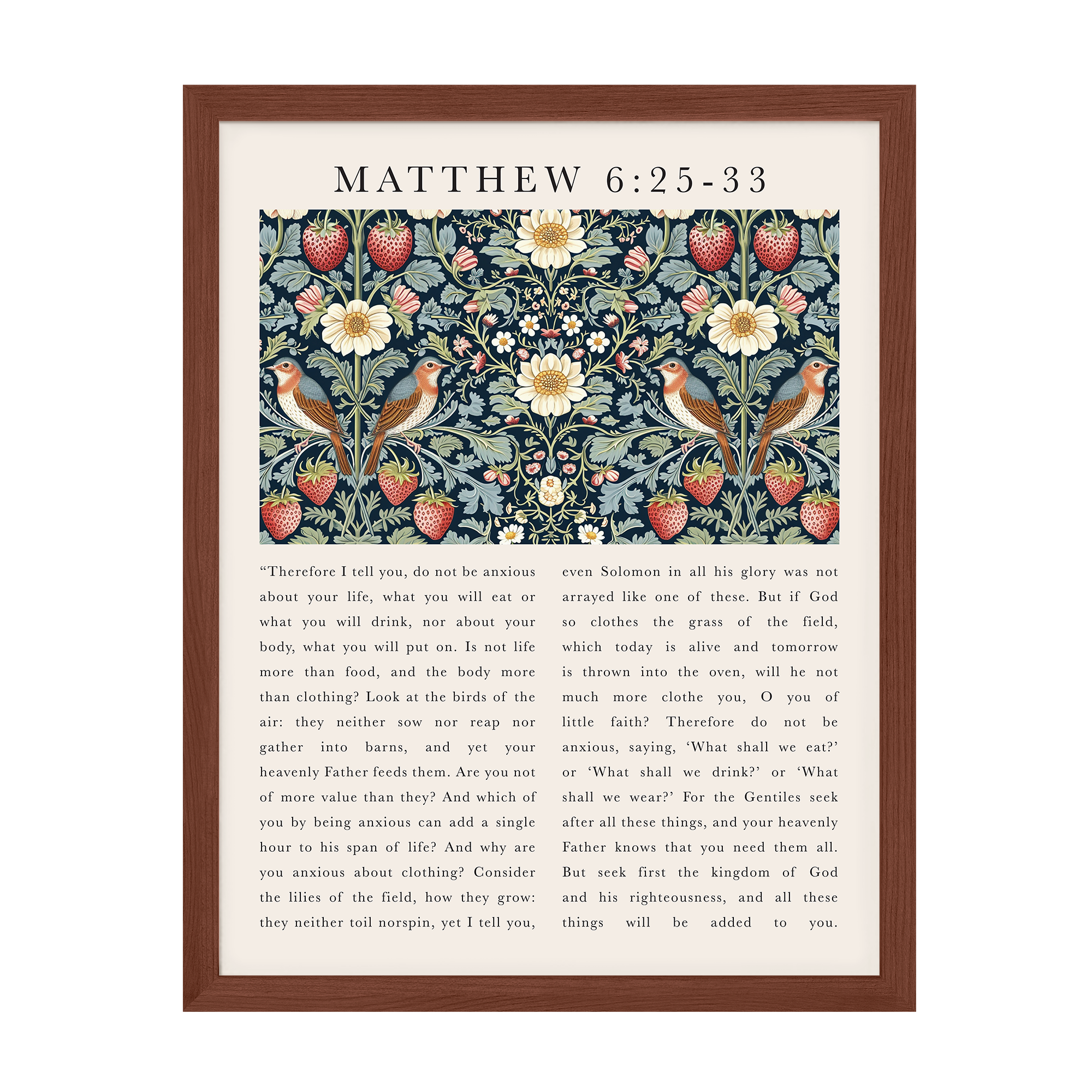 Do Not Be Anxious About Your Life Art Print