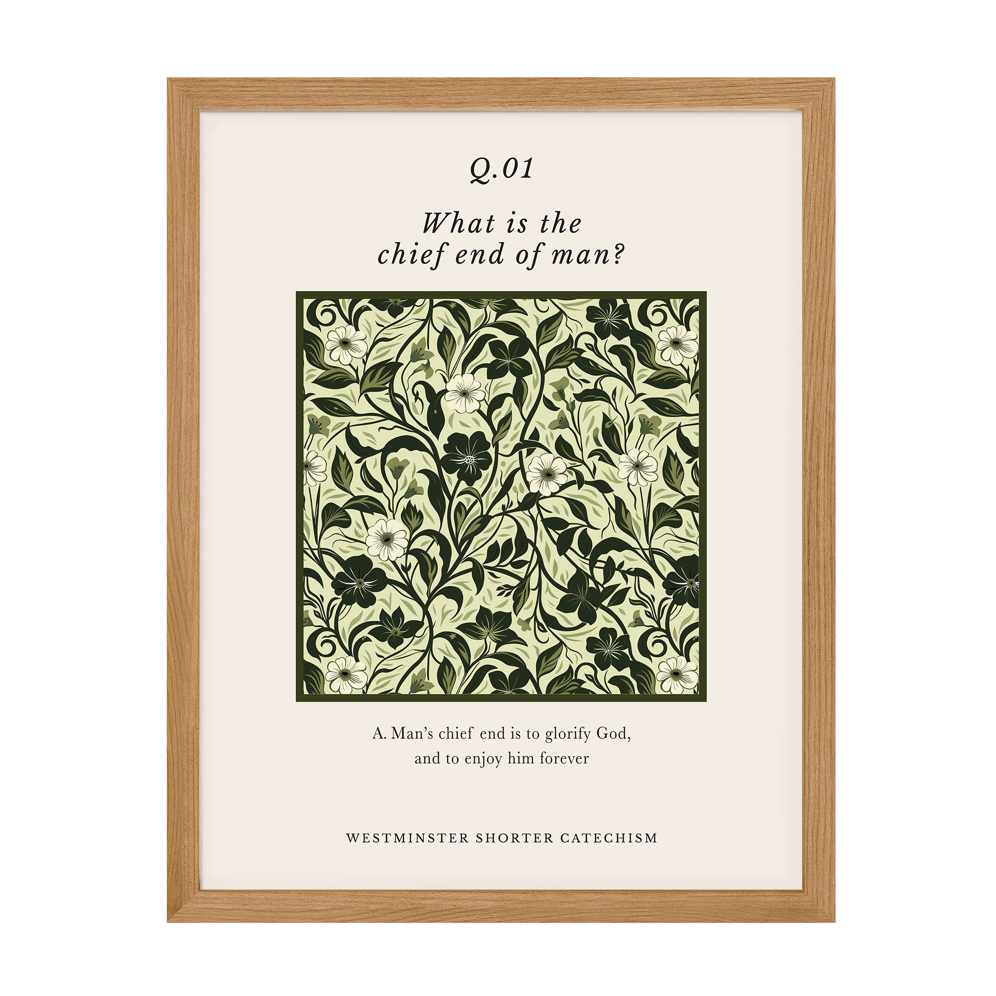Westminster Shorter Catechism Q1 Art Print