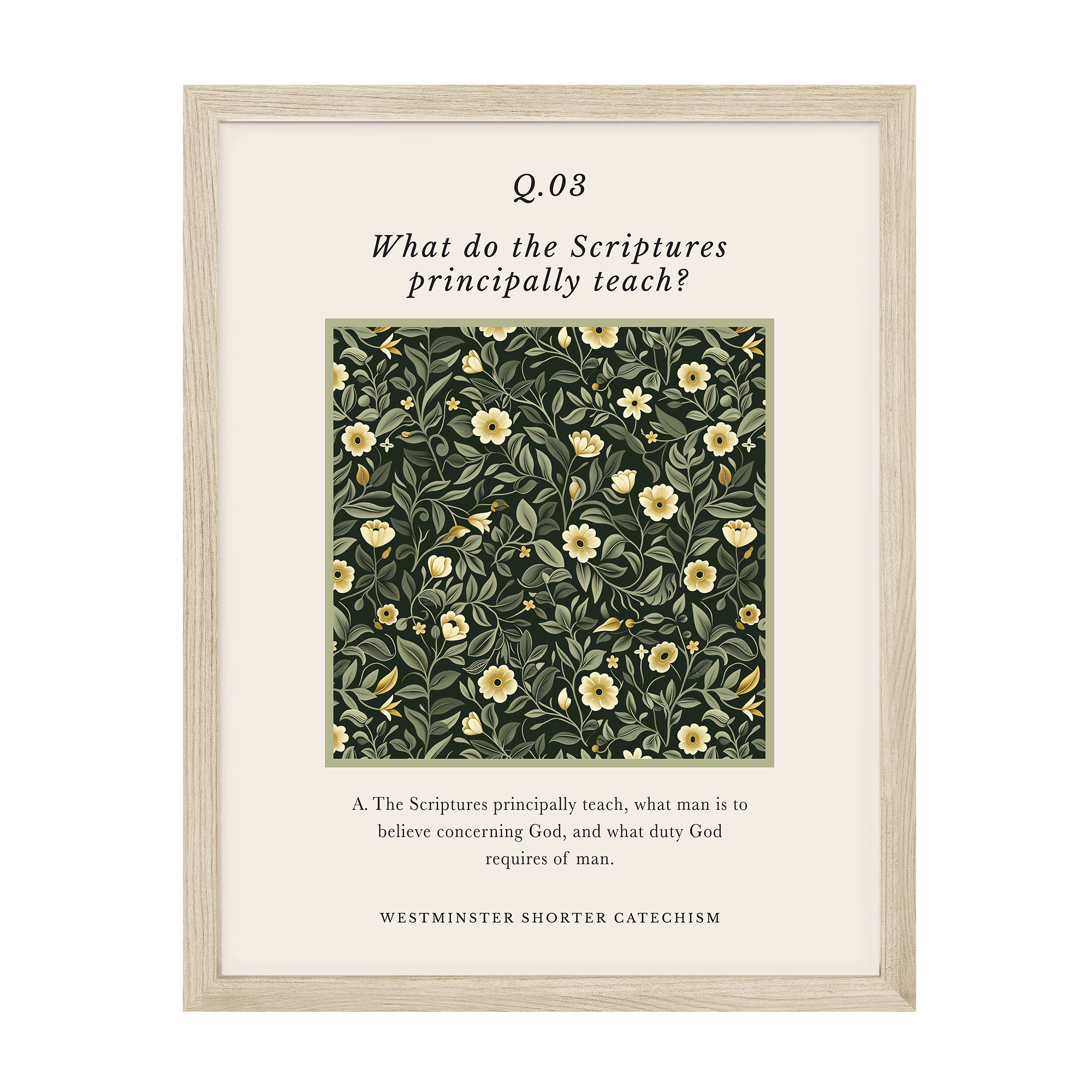 Westminster Shorter Catechism Q3 Art Print