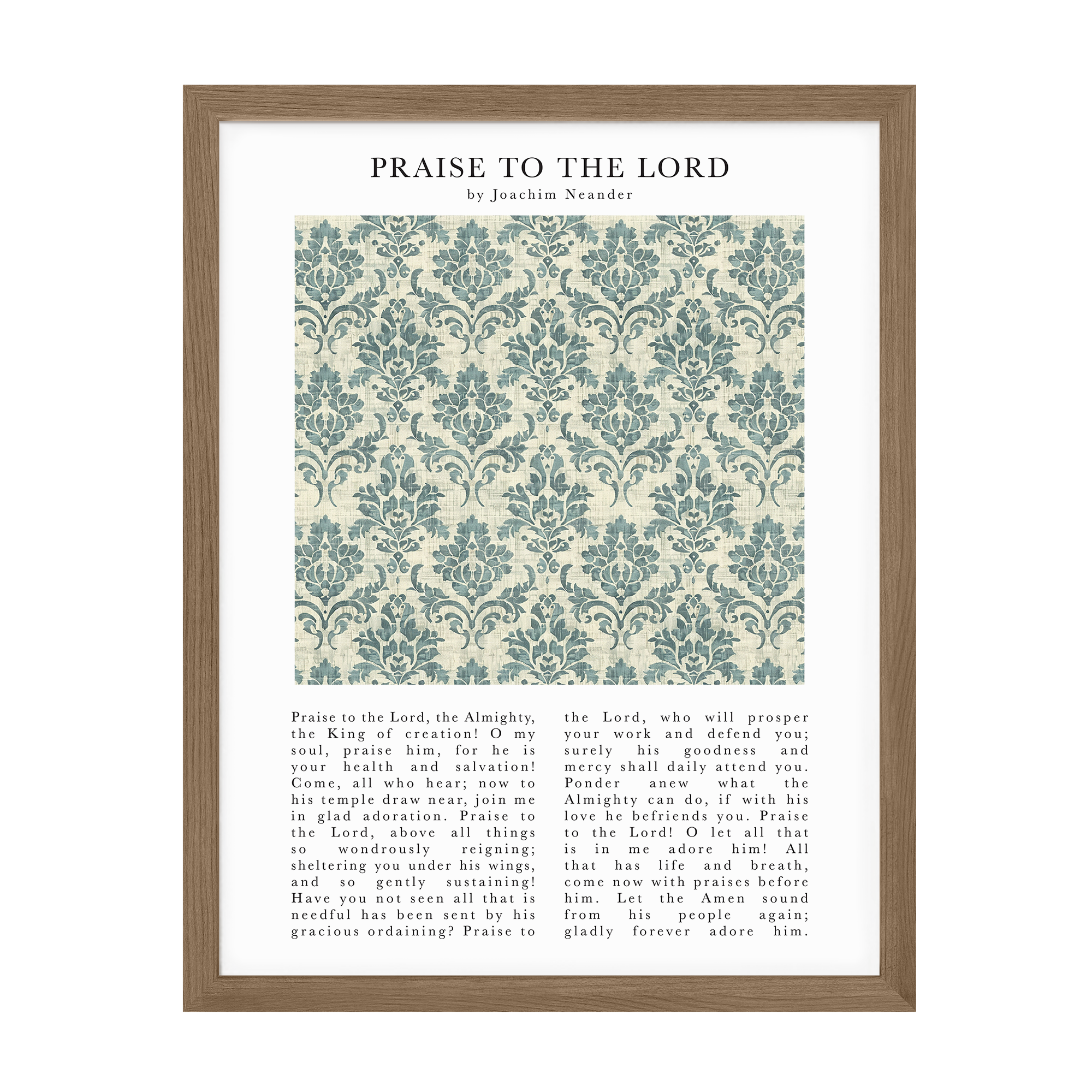 Praise to The Lord Art Print – Timeless Hymns Collection