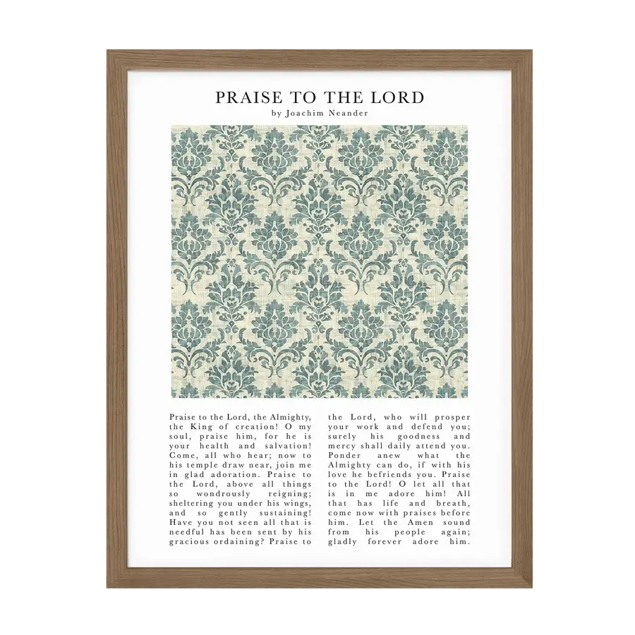 Praise to The Lord Art Print – Timeless Hymns Collection