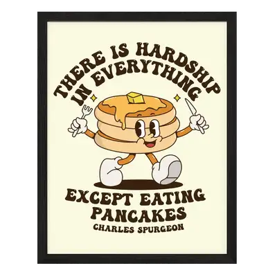 Eating Pancakes Retro Poster Print